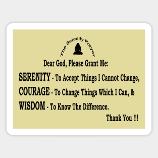 The Serenity Prayer - Wall Art with Black Font Magnet